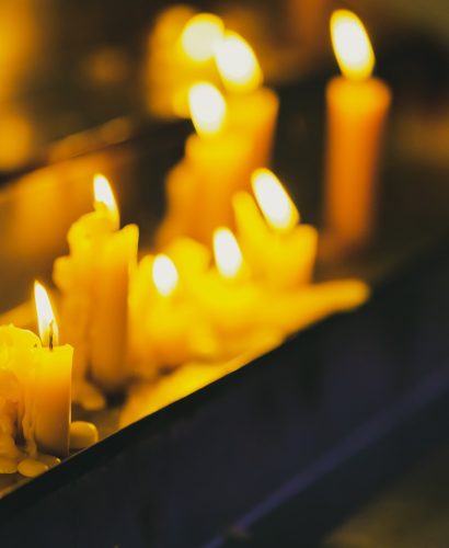 Candles In Church. Candle Light Flame